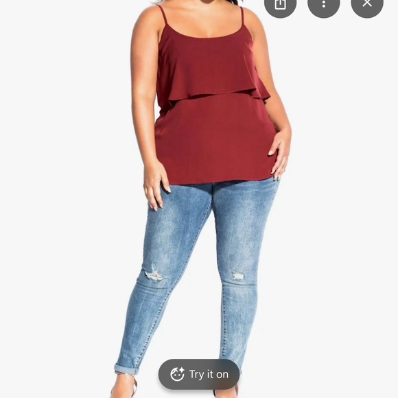 City Chic Raspberry Cami Top - Picture 5 of 5